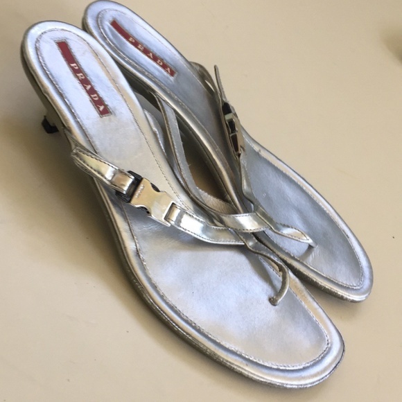 Prada Silver Sandals s/COA - Picture 6 of 15